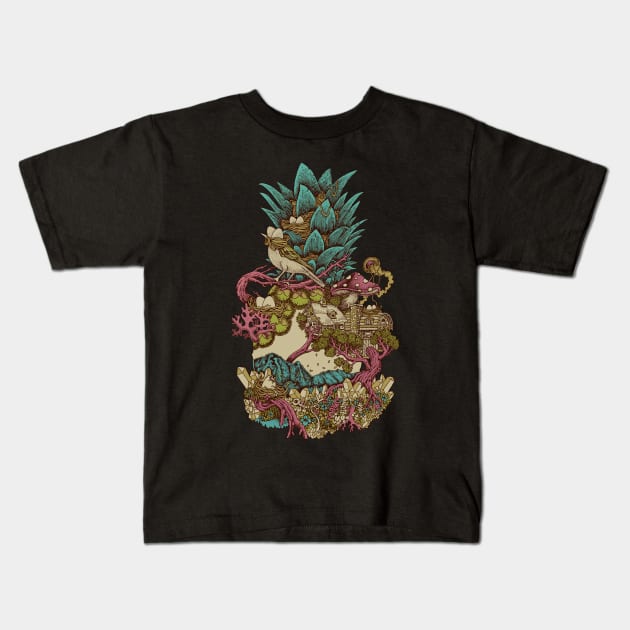 Tropical valley Kids T-Shirt by Nasitama